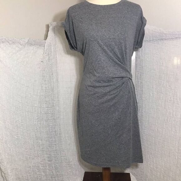 GAP Gray Short Sleeve Dress Gathered Dress Waist Size M - Picture 2 of 11